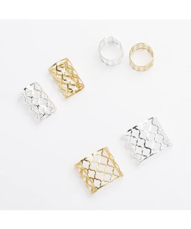 1 Inch Hair Beads Dreadlocks Jewelry for Women - Silver & Golden Metal Cuffs Clips - Braid Hair Rings Accessories - Buy Online on GoSupps.com