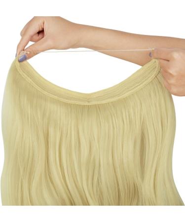 OMGREAT 18 Curly Bleach Blonde Halo Hair Extension - 18 Inch Synthetic Hairpiece for Women | Heat Resistant Fiber | Hidden Wire Headband | 4.2 Oz - Buy Online on GoSupps.com