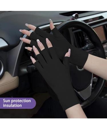BDSHUNBF 3 Pairs Anti UV Gloves Professional Protection Fingerless Gloves for Manicures Moisturizing Gloves Nail Art Skin Care UV Shield Gloves for Home Outdoor - Buy Online on GoSupps.com
