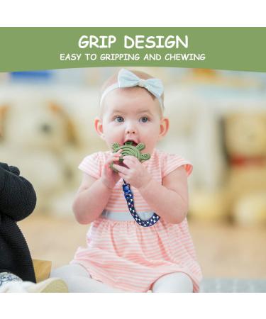 Aolso Silicone Bite Ring for Babies - BPA-Free Five Finger Teething Toy with Anti-Lost Rope - Ideal Dental Aid for 3 Months + - Green - Buy Online on GoSupps.com