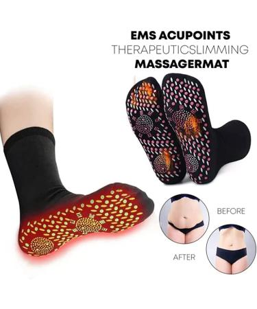 3 Pairs Tourmaline Slimming Health Socks | Acupressure Self-Heating Therapeutic Socks for Men - Soothing Hyperthermia Relief - Buy Online on GoSupps.com