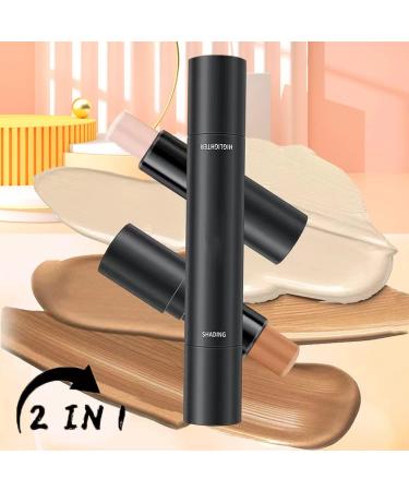 Upgrade Contour Stick 2 in 1 Double-Ended Concealer Highlighter Stick Professional Cream Bronzer Contour Stick Longlasting Face Body Contour Makeup (#01 Ivory+dark brown) - Buy Online on GoSupps.com