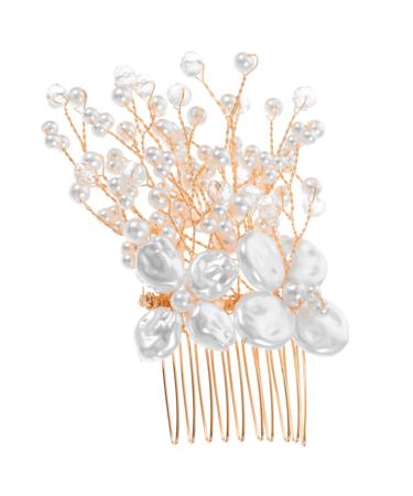 Healeved Silver Hair Comb Pearl Hair Accessories Wedding Hair Accessories for Women Hair Accessory for Women Bride Hair Side Comb Wedding Hair Comb Wedding Hair Side Comb Hair Pin Metals