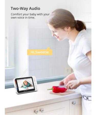 Dragon Touch Baby Monitor E40: 4.3 HD LCD Screen, Wireless 2.4GHz, Two-Way Audio, Night Vision, Split Screen, 8 Lullabies, Temperature Monitoring - Buy Online on GoSupps.com