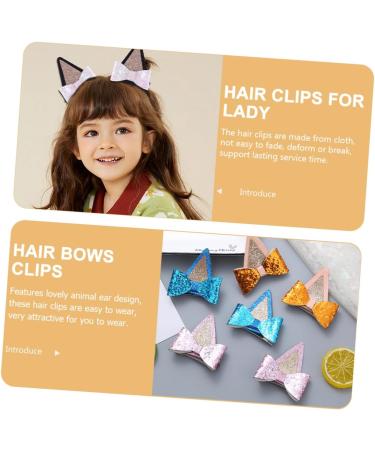 MUSISALY 6 Pairs Hair Bow Barrettes Kawaii Hair Clips Glitter Bowknot Hairpin Cute Hair Supplies Glitter Hair Clips Ear Bow Hair Barrettes Hair Pin Hair Clips for Girl Bow Hair Clip Fabric - Buy Online on GoSupps.com