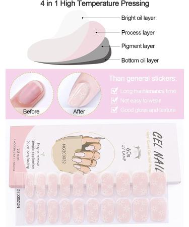 Kalolary 20PCS Nail Adhesive Wrap Gel Polish Strips - Pink | Self-Adhesive Nail Decals for UV/LED Lamp | Full Wraps Stickers for Cured Gel Nails - Buy Online on GoSupps.com