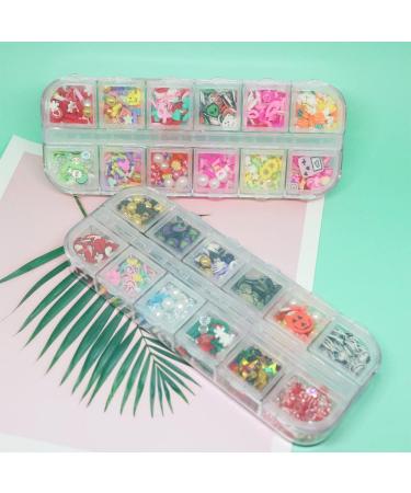 RT 12Grids Slime Beads Box Rhinstone Pearl Fruits Slices Sprinkles for Craft DIY Crystal Mud Filler Accessories Nailart Decoration Y420 (Color : A) - Buy Online on GoSupps.com