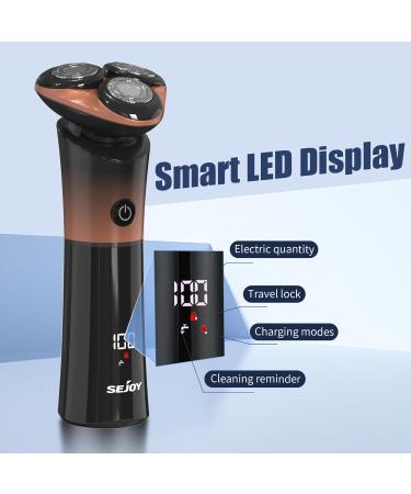 Sejoy Electric Shavers for Men - Rechargeable Self-Sharpening IPX6 Quick Release Blade Long Life Twilight Orange - International Shipping Available - Buy Online on GoSupps.com