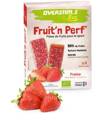 OVERSTIM.s - Organic Fruit Pastes for Sport (4 Units) - Strawberry - 100% organic - 50% organic fruit - Soft and tasty texture