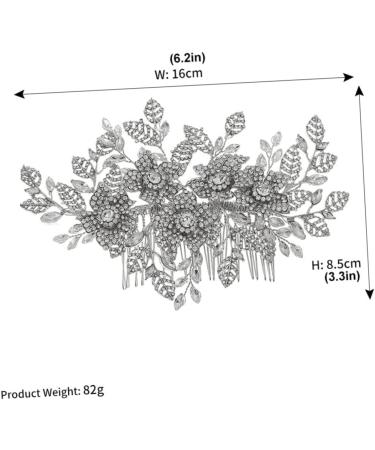 Housoutil European and American women hair combs leaf hollow out Full Diamond rhinestone barrettes goody hair clips for women personality Hair up hair hair accessories - Buy Online on GoSupps.com