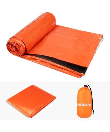 DIBBATU Emergency Survival Sleeping Bag - Waterproof Thermal Bivy Sack for Camping and Outdoor Activities - Portable Mylar Blanket for Hiking - Orange - Buy Online on GoSupps.com