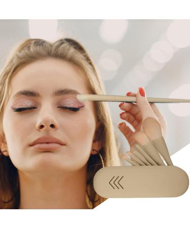 Makeup Brushes For Eyeshadow Face Makeup Brush Set Portable Face Blush Lip Eyeshadow Cosmetic Brushes Kit for Women Girls Adults apricot - Buy Online on GoSupps.com
