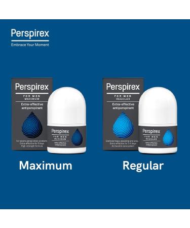 PERSPIREX Men's Maximum Strength Antiperspirant Roll-On - 5 Days Freshness & Sweat Protection 20ml - Buy Online on GoSupps.com