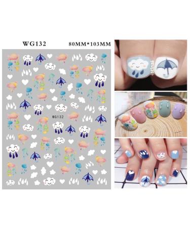 8 Sheet Cute Kids Nail Stickers - Self-Adhesive Nail Art Decals for Holiday Christmas - Colorful Rainbow Design - Nail Supplies & Accessories - Buy Online on GoSupps.com