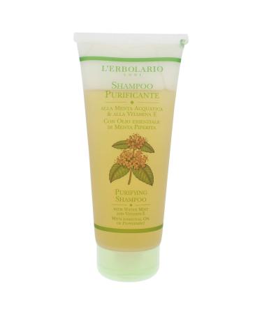 L'Erbolario Purifying Shampoo - Deep Cleanser for All Hair Types with Water Mint & Vitamin E | Deodorizing Peppermint Essential Oil - 6.7 Oz - Buy Online on GoSupps.com