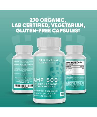 SEROVERA AMP Organic Aloe Glyconutrient Supplement - Support Immune System, Digestive Tract, and Colon Health 270 caps - Buy Online on GoSupps.com