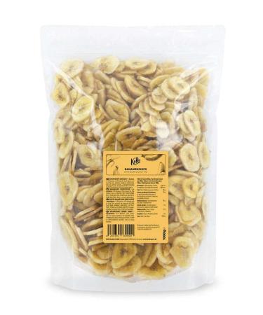 KoRo KoRo - Banana Chips with No Added Sugar 1 kg - Sulphur-free unsweetened with coconut oil large pack