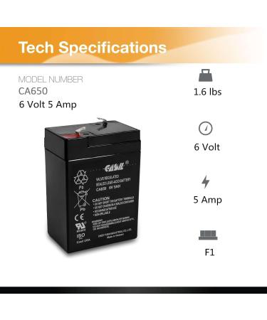 Casil 6V 5Ah Replacement Battery for Ritar RT645 - High Performance International Shipping - Buy Online on GoSupps.com