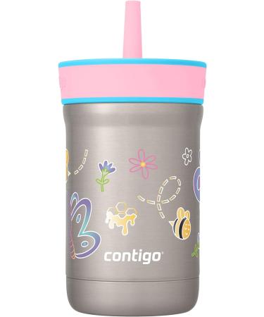 Contigo Leighton 12oz Kids Water Bottle | Stainless Steel, Spill-Proof Lid | Keeps Drinks Cold up to 13 Hours | Raspberry/Azalea - Buy Online on GoSupps.com
