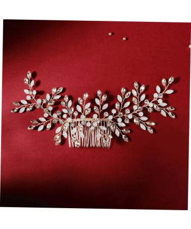 Ipetboom Leaf Crystal Comb Wedding Side Comb Bridal Headdress Crystal Clip Comb Vine Side Comb Leaf Crystal Hair Jewelry Wedding Side Headpiece Leaf Hair Comb Hair Accessories Bride Hanfu - Buy Online on GoSupps.com