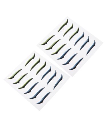 Healvian Healvian Set of 12 Double Green Stripe Eyeliner Stickers for Single Thin and Double Eyelids - Natural Beauty