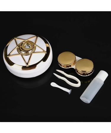 Portable Pentagram Contact Lens Container with Mirror - Gold Travel Holder & Equipment Box - Buy Online on GoSupps.com