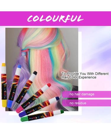 6 Colors Hair Chalk for Girls Kids - Non-Toxic Temporary Hair Dye Pens for Party Cosplay - Washable Hair Color Kit - AOOWU - Buy Online on GoSupps.com