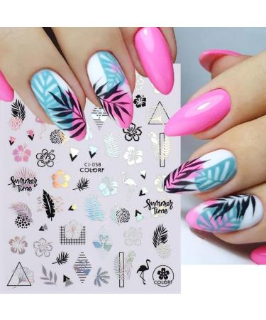 Shop Summer Nail Art Stickers - Tropical Palm Tree & Starfish Decals | 6PCS Fun Beach Designs for Manicure - Buy Online on GoSupps.com
