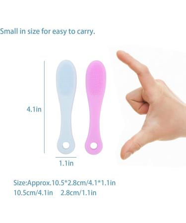 2pcs Silicone Face Scrubber Deep Pore Cleansing Blackhead Remaining Makeup Removal Skin Friendly Skin Cleaner for Beauty - Buy Online on GoSupps.com
