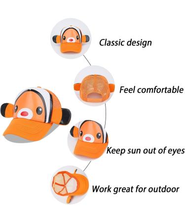 LANGZHEN Toddler Cute Animal Baseball Cap | Adjustable Kids Outdoor Sun Hat | Baby Mesh Back Cap for Boys and Girls | M-Clownfish - Buy Online on GoSupps.com