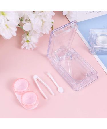 Milisten Travel Contact Lens Kit Case - 2 Pack with Tweezers & Solution Bottle for Women & Girls - White & Pink - Perfect for International Shipping - Buy Online on GoSupps.com