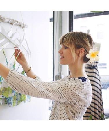 Hawaiian Plumeria Flower Clips Bridal Wedding Party Beach Hair Clips Acrylic Petals Hair Clamp - Buy Online on GoSupps.com