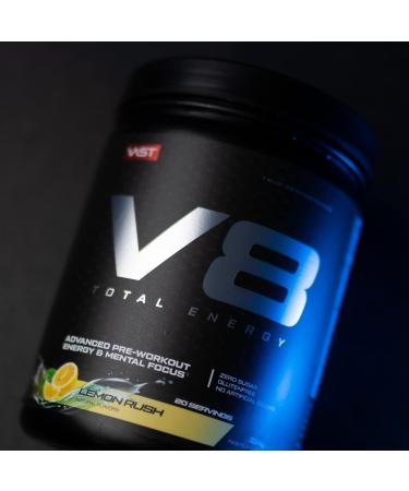 V8 Total Energy Pre Workout Booster - Vegan Sugar-Free Training Enhancer with Carnosyn & Betapower - 20 Portions - Cherry Limeade - Made in Germany - Buy Online on GoSupps.com
