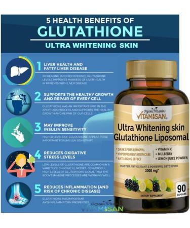 VITAMISAN Glutathione Liposomal NAC Milk Thistle Collagen 3000mg - 90 Capsules | Made in USA - Buy Online on GoSupps.com