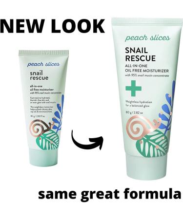 Peach Slices Snail Rescue Face Moisturizer - 95% Snail Mucin, Lightweight Hydration - 2.82 oz - Buy Online on GoSupps.com