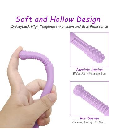 Tronphy Teething Tubes 5 Pack - Soft Silicone Chew Tubes for Babies 3-12 Months | Hollow Teether Toy with 2 Cleaning Brushes - Buy Online on GoSupps.com