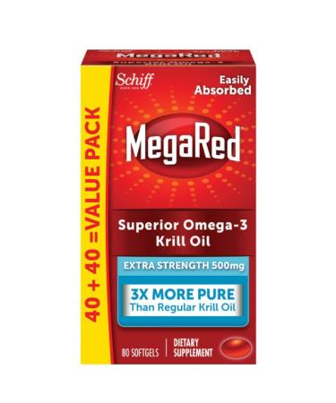 Schiff MegaRed Superior Omega-3 Krill Oil 500 mg 80 Softgels