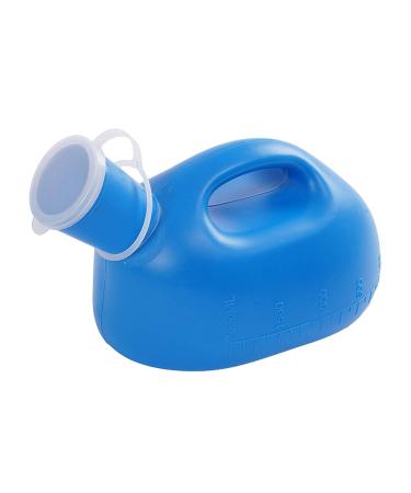 Male Urinal Portable 2000ML Mens Potty Pee Bottle Collector Travel Toilet (Blue) Happy