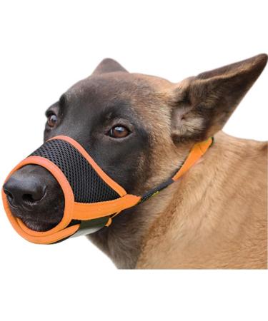 Heele Adjustable Nylon Muzzle for Small & Medium Dogs - Breathable Safe & Fast-Shipping Prevents Biting & Barking (Large Orange) - Buy Online on GoSupps.com