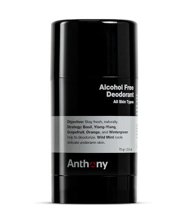 Anthony Alcohol Free  Aluminum Free Deodorant for Men   Non-Irritant Cool Gel Stick for Sensitive Skin   Sport Strength Stick Prevents Odor All Day   Clear  Stain Free   2.5 Fl Oz 2.5 Ounce (Pack of 1)