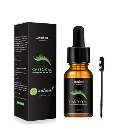 10ml Castor Oil Eyelash Growth Serum - Nurture Your Lashes to Be Longer Fuller & Thicker. Promote Natural Lash Growth with Pure Castor Oil Formula