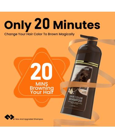MOHOPE Dark Brown Hair Color Shampoo - 3 in 1 Instant Hair Dye for Gray Coverage | Semi-Permanent 20-Minute Application Lasts 30 Days | Safe & Natural Ingredients - 14.1 Fl Oz (400ml - Buy Online on GoSupps.com