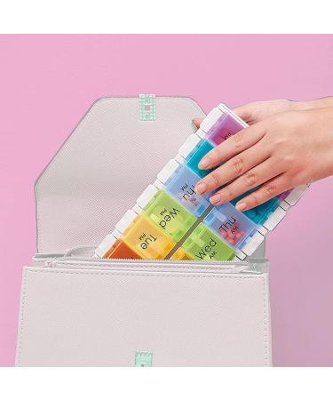 Portable Weekly Pill Box Organiser | Push Button Pop Open Design | 7 Day AM PM Medication Storage for Work, Travel, Home - Buy Online on GoSupps.com