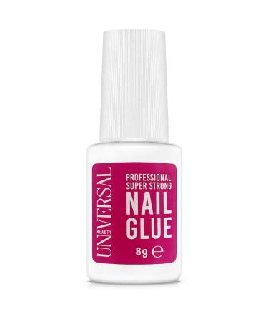 UNIVERSAL BEAUTY Nail Bond Nail Glue Extra Strong with Brush (8g) Adhesive for Acrylic Tips Fast Instant Dry Professional Salon Quality Anti Fungal