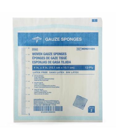 Medline Sterile Gauze Sponge 12 Ply 4x4 - 50 Count Pack - Buy Online on GoSupps.com