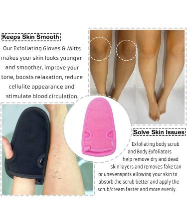 Bvanzo Exfoliating Glove for Dead Skin and Fake Tan Removal - Shower Mitt for Skin Refreshing and Cleansing - Pink - Buy Online on GoSupps.com