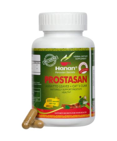 Prostasan Prostate Care - 100 Capsules of Cat s Claw (UNA de Gato) and Annatto (Achiote) - Herbal Supplement from Peru - Natural Anti-Inflammatory and Prostate Care for Men s Health