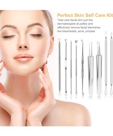 Pimple Popper Tool Kit - UUBAAR 9 PCS Blackhead & Whitehead Remover Tools | Professional Acne Extraction Kit for Facial Nose - Buy Online on GoSupps.com