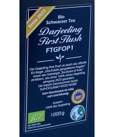  PAULSEN TEE PURE TEA Bio Darjeeling First Flush FTGFOP1 Harvest 2023 1000g (58.95 Euro/kg) Paulsen Black Tea Residue-Controlled - Buy Online on GoSupps.com
