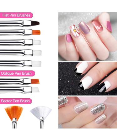 Teenitor Black Nail Art Brushes Set - 15pcs Painting Brushes & 5pcs Dotting Tools for Gel Nails - Professional Design Kit with 2-Way Dotting Pen - Buy Online on GoSupps.com